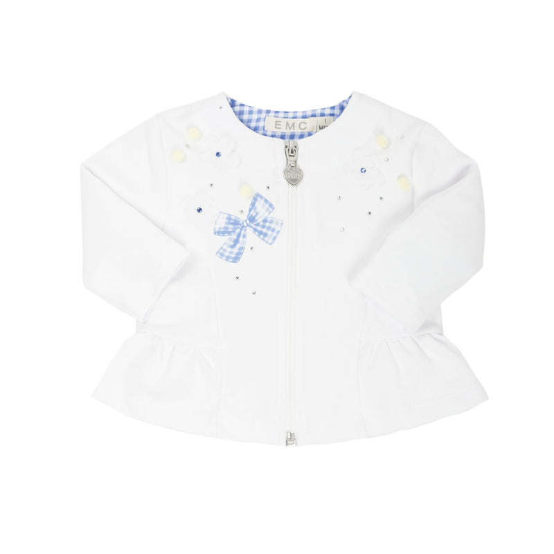 Sudadera blanca bebe niña EMC