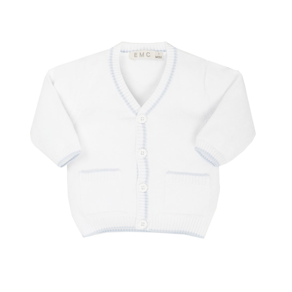 Chaqueta blanco y celeste bebe niño EMC