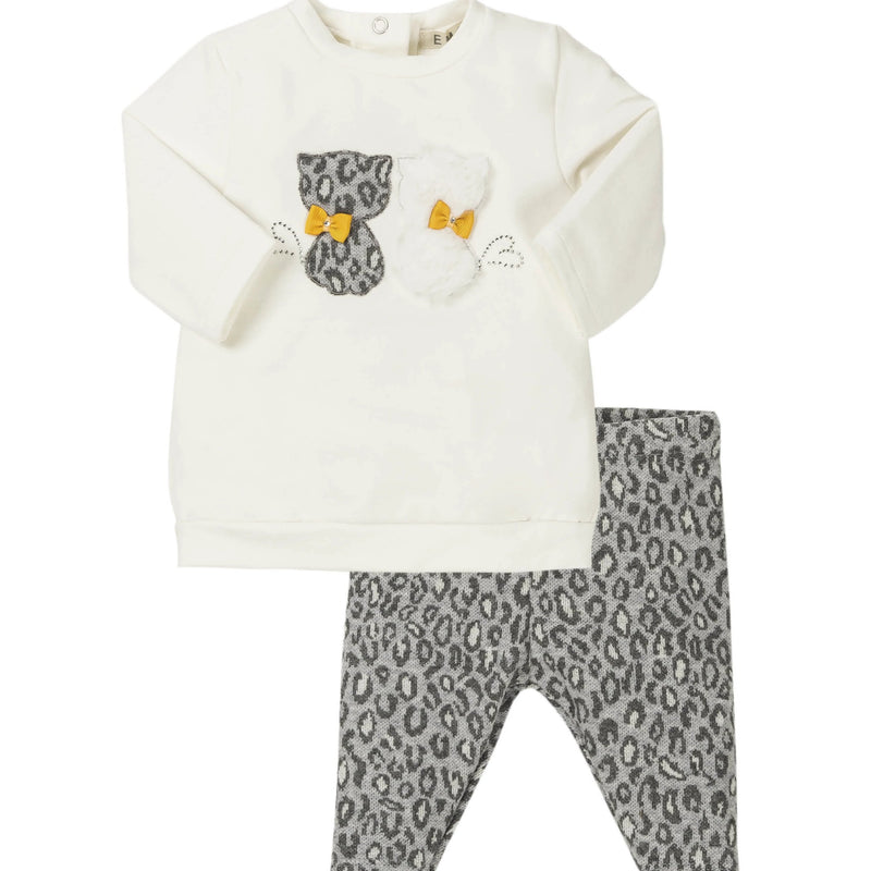 Conjunto baby niña gatos animal print