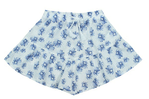 Short de verano niña con estampado flores azules "True blue" de  Dr Kid