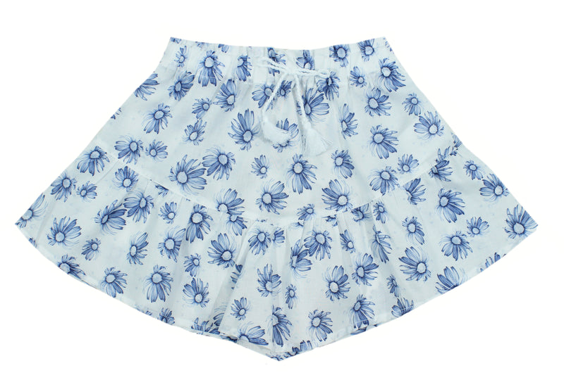 Short de verano niña con estampado flores azules 