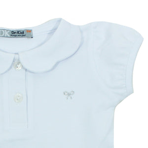 Polo blanco de bebe niña con lacito de strass Dr Kid