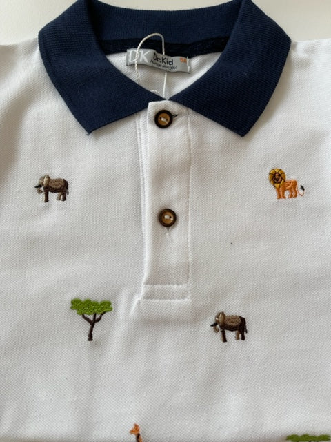 Polo con botones niño estampado 