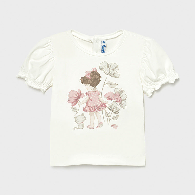 Camiseta manga larga flower bebé niña amarillo MAYORAL