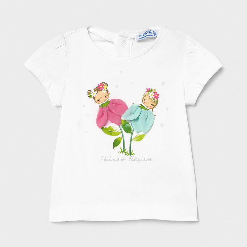 Camiseta Ecofriends aplique flores bebé niña. Mayoral