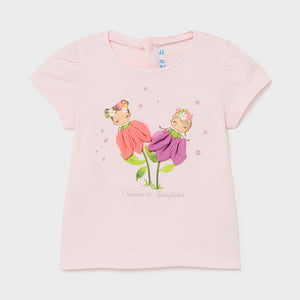 Camiseta Ecofriends aplique flores bebé niña. Mayoral