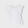 Camiseta blanca ECOFRIENDS manga volante bebé niña. Mayoral