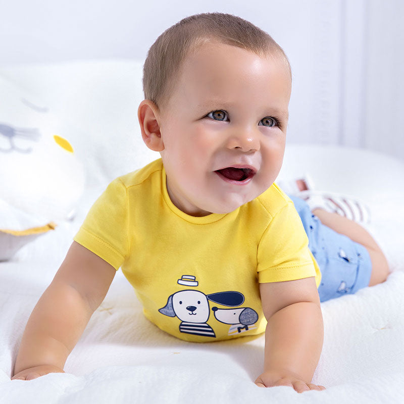 Camiseta manga corta aplique recién nacido niño Mayoral