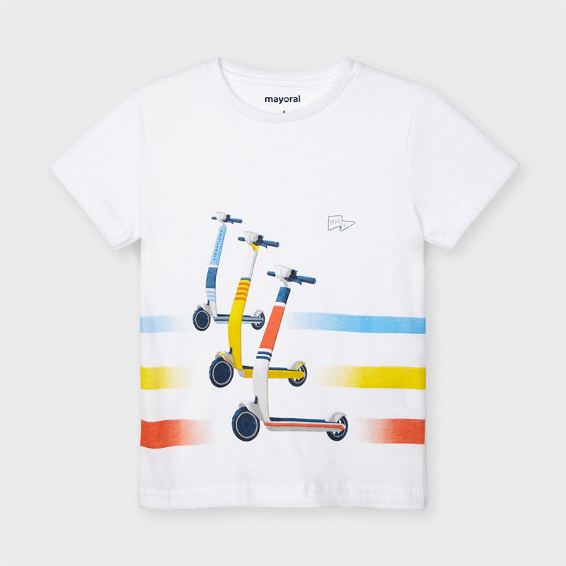 Camiseta manga corta patinetes niño. Mayoral