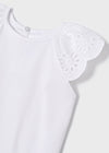 Camiseta tirantes blanca bordados ECOFRIENDS niña. Mayoral