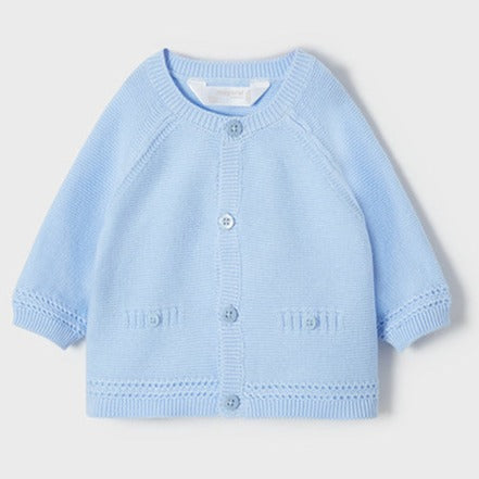 Cárdigan tricot color cielo ECOFRIENDS recién nacido Mayoral