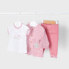 Conjunto 3 piezas leggings color Azalea ECOFRIENDS recién nacida niña  Mayoral