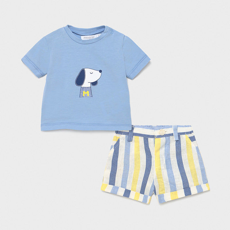 Conjunto pantalón corto y camiseta recién nacido niño Mayoral