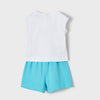 Conjunto short turquesa ECOFRIENDS  bebé niña. Mayoral