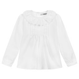 Blusa blanca cuello volante Dr Kid