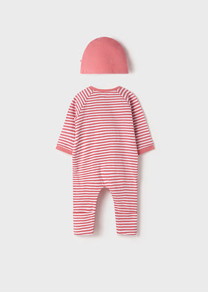 Pelele largo con gorra recien nacida niña "Azalea". Mayoral