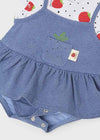 Pelele punto falda jean con gorro ECOFRIENDS recién nacida niña. Mayoral
