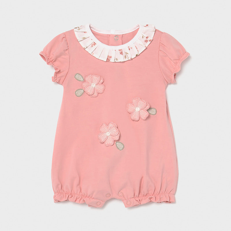 Pijama corto con volantes recién nacida niña Mayoral