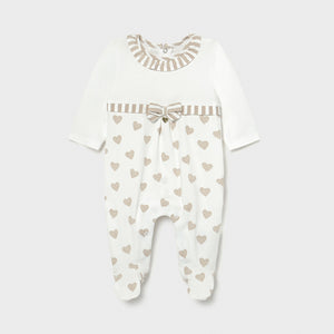 Pijama punto corazones recién nacida niña Mayoral