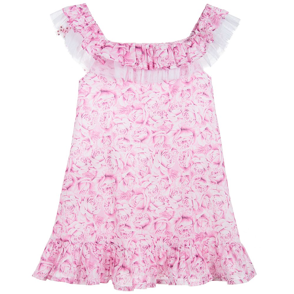 Vestido playa rosas