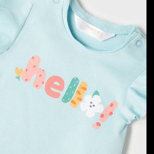 Set 2 camisetas ECOFRIENDS manga corta recién nacida niña. Mayoral