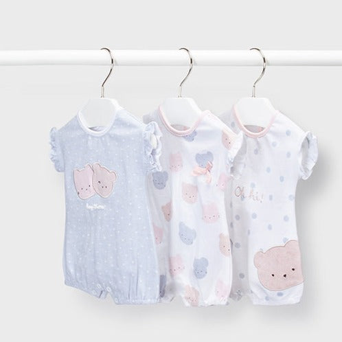 Set de 3 pijamas punto  ECOFRIENDS  recién nacida niña Mayoral