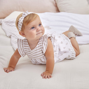 Vestido combinado punto recién nacida niña Mayoral