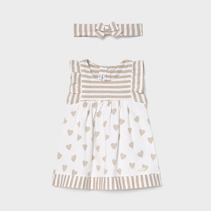 Vestido combinado punto recién nacida niña Mayoral