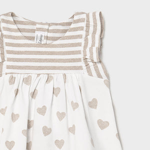 Vestido combinado punto recién nacida niña Mayoral