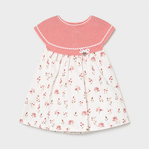 Vestido combinado tricot recién nacida niña Mayoral