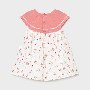 Vestido combinado tricot recién nacida niña Mayoral