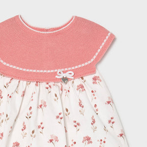 Vestido combinado tricot recién nacida niña Mayoral