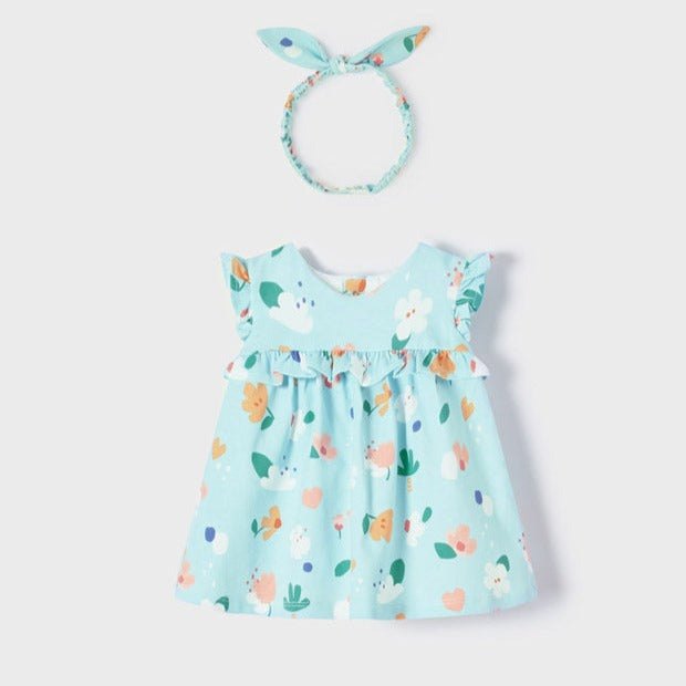 Vestido estampado ECOFRIENDS con diadema recién nacida niña Mayoral