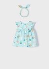 Vestido estampado ECOFRIENDS con diadema recién nacida niña Mayoral