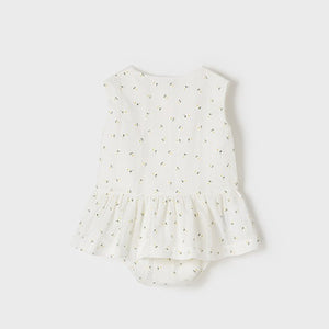 Vestido fantasía miniflor bebé niña. Mayoral